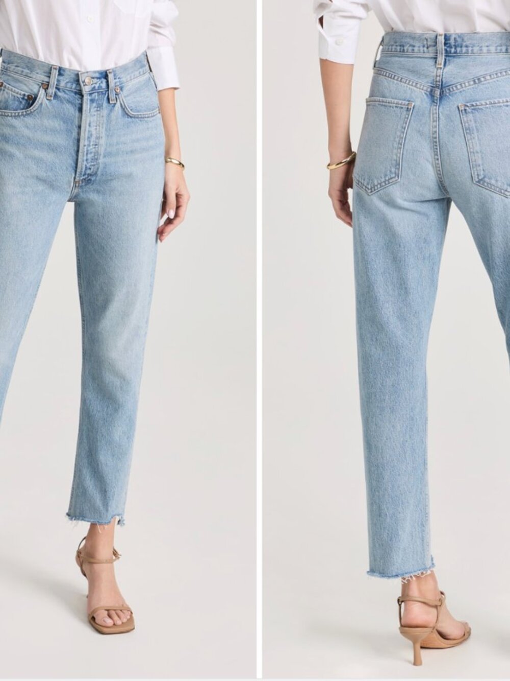 Agolde Riley Crop Light Blue Denim Jeans